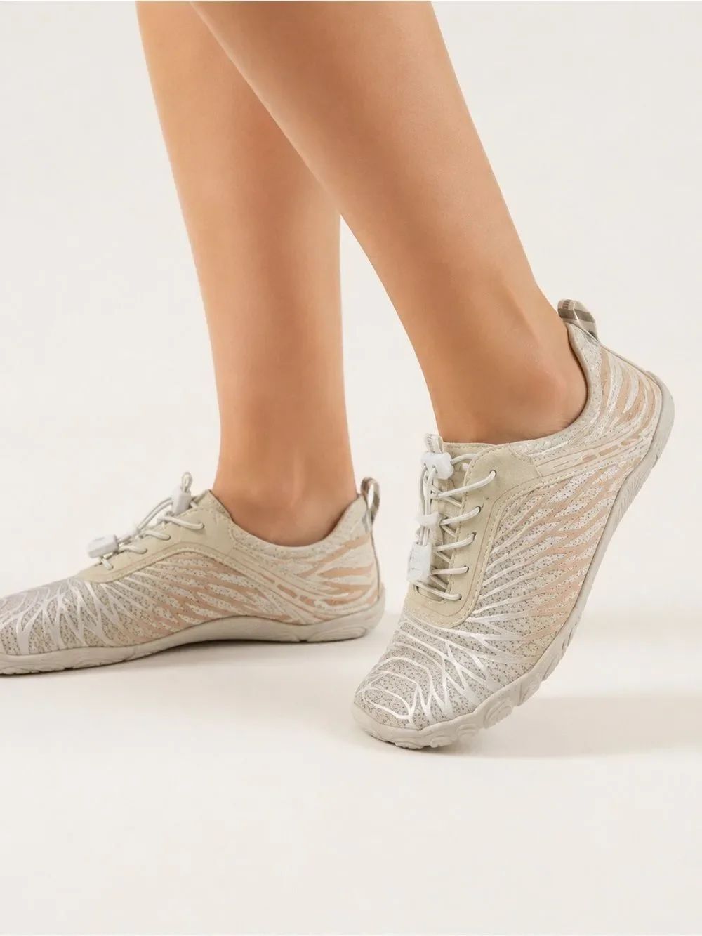 Women's Metallic Lace-Up Athletic Sneakers in Silver